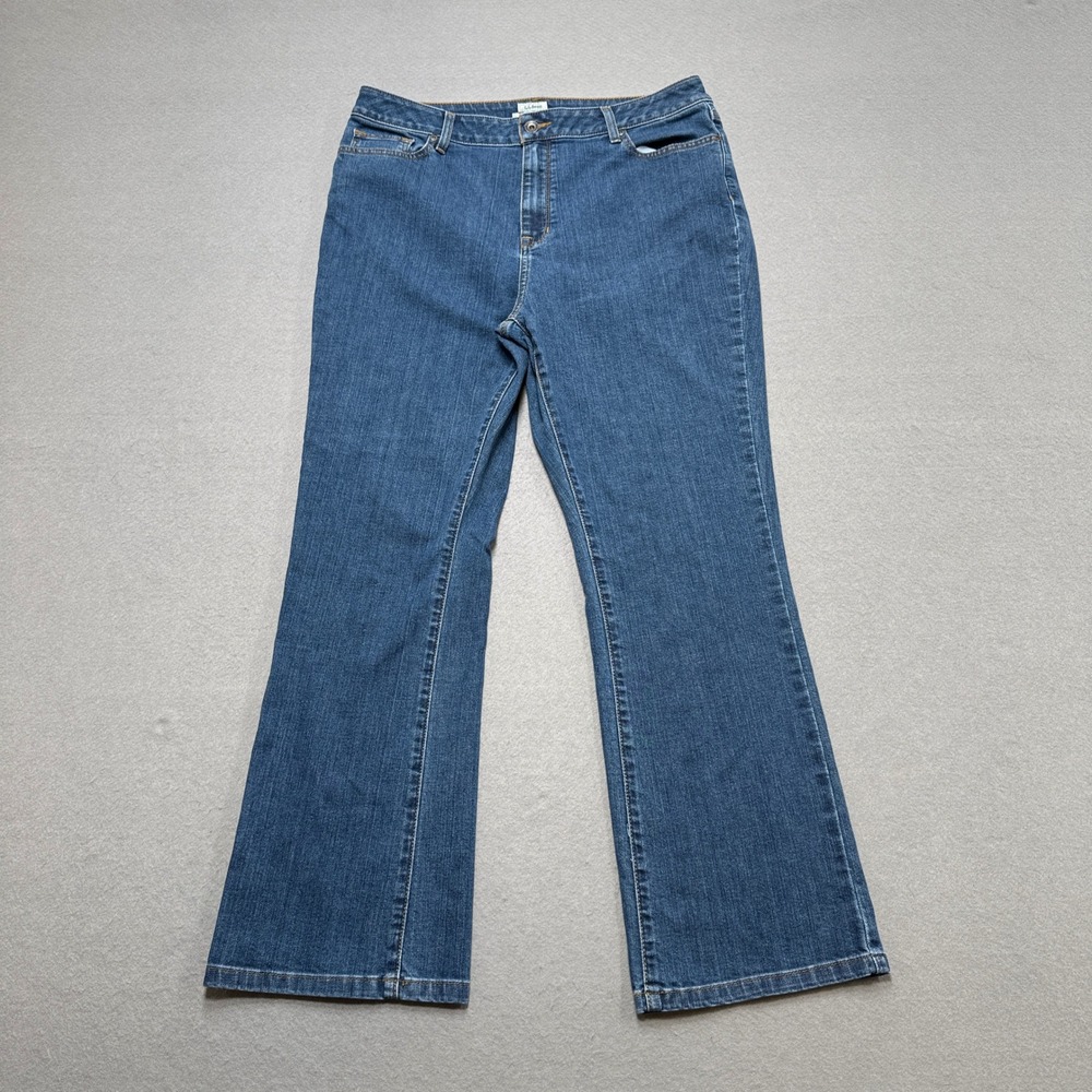 L.L. Bean Jeans Women's 16 Blue Medium Wash Bootcut Classic Fit High Rise Cotton